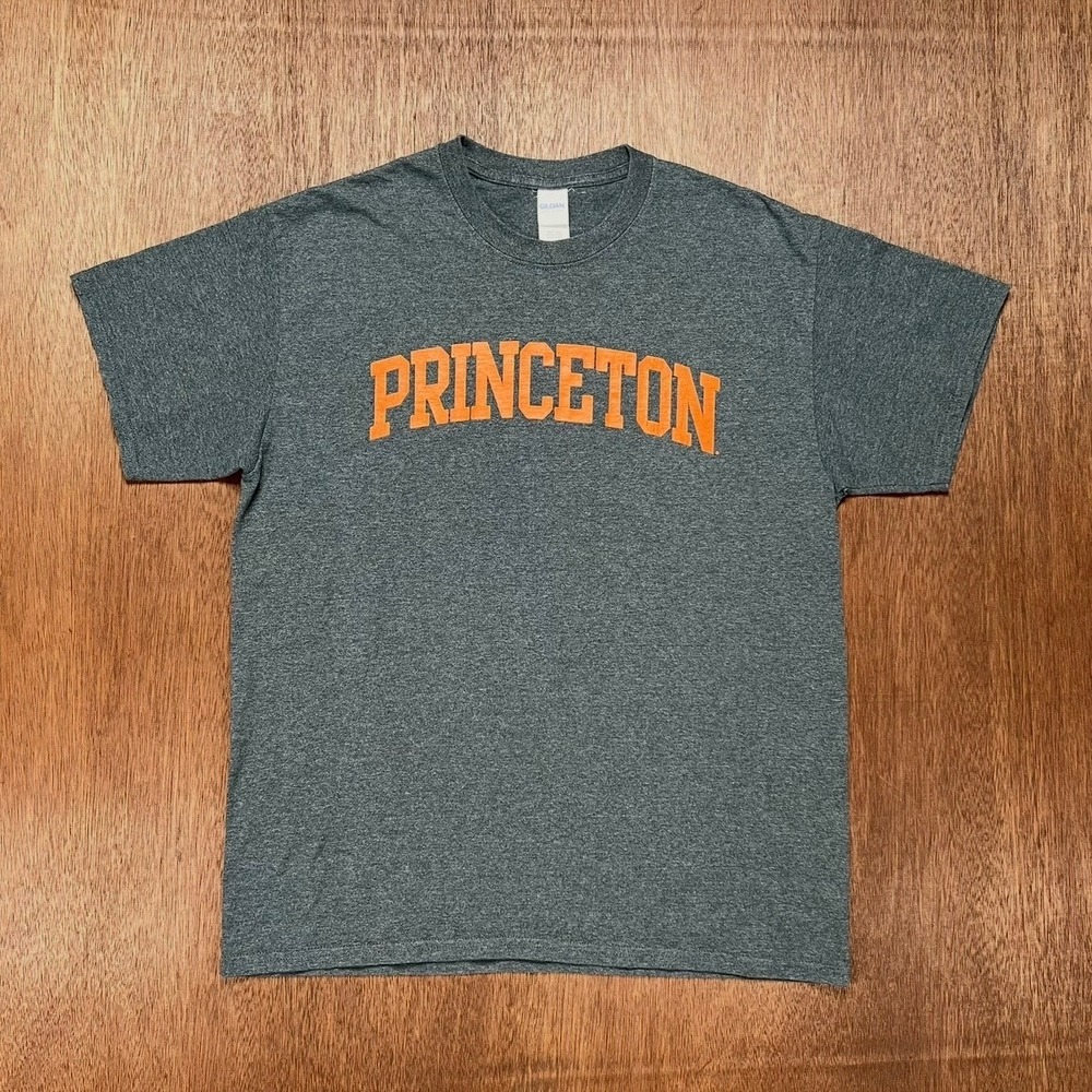 Gildan Princeton University T-Shirt Large Grey Heather Short Sleeve Ivy League